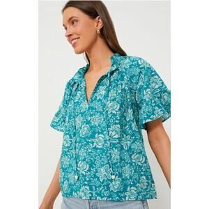 Tuckernuck Tnuck Beach Palmetto Bouquet Cassis Teal Top Size Medium